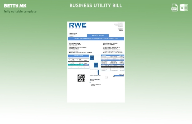 модерен стил Словенија RWE електрична енергија доказ за адреса шаблон за деловна